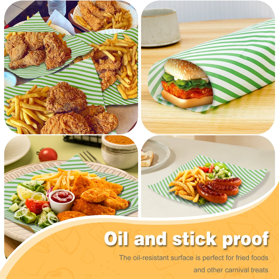 GTNCE Pack Of 200 Burger Paper, Snack Bags, Sandwich Paper, Burger Bags