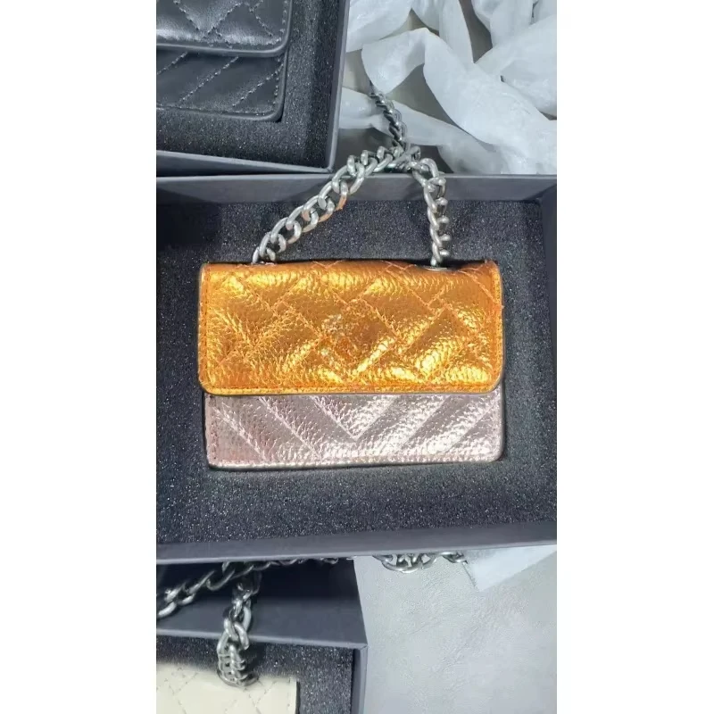K G eagle head bag mini bag  thread color block glossy surface card holder one-shoulder crossbody chain bag for women 5