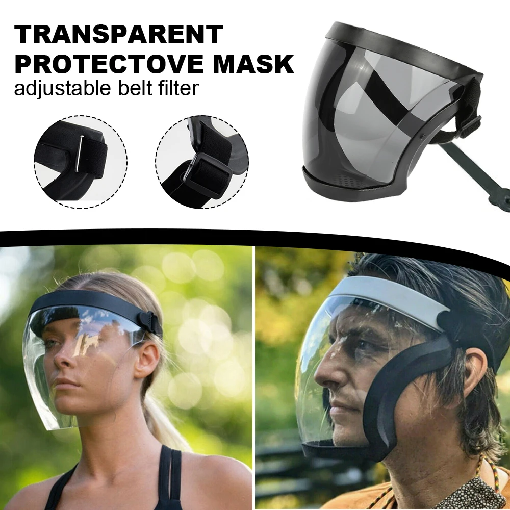 

Transparent Integrated HD Protective Mask Isolation Anti Fog Transparent Protective Mask Full Face Riding Sports Mask Dust Mask
