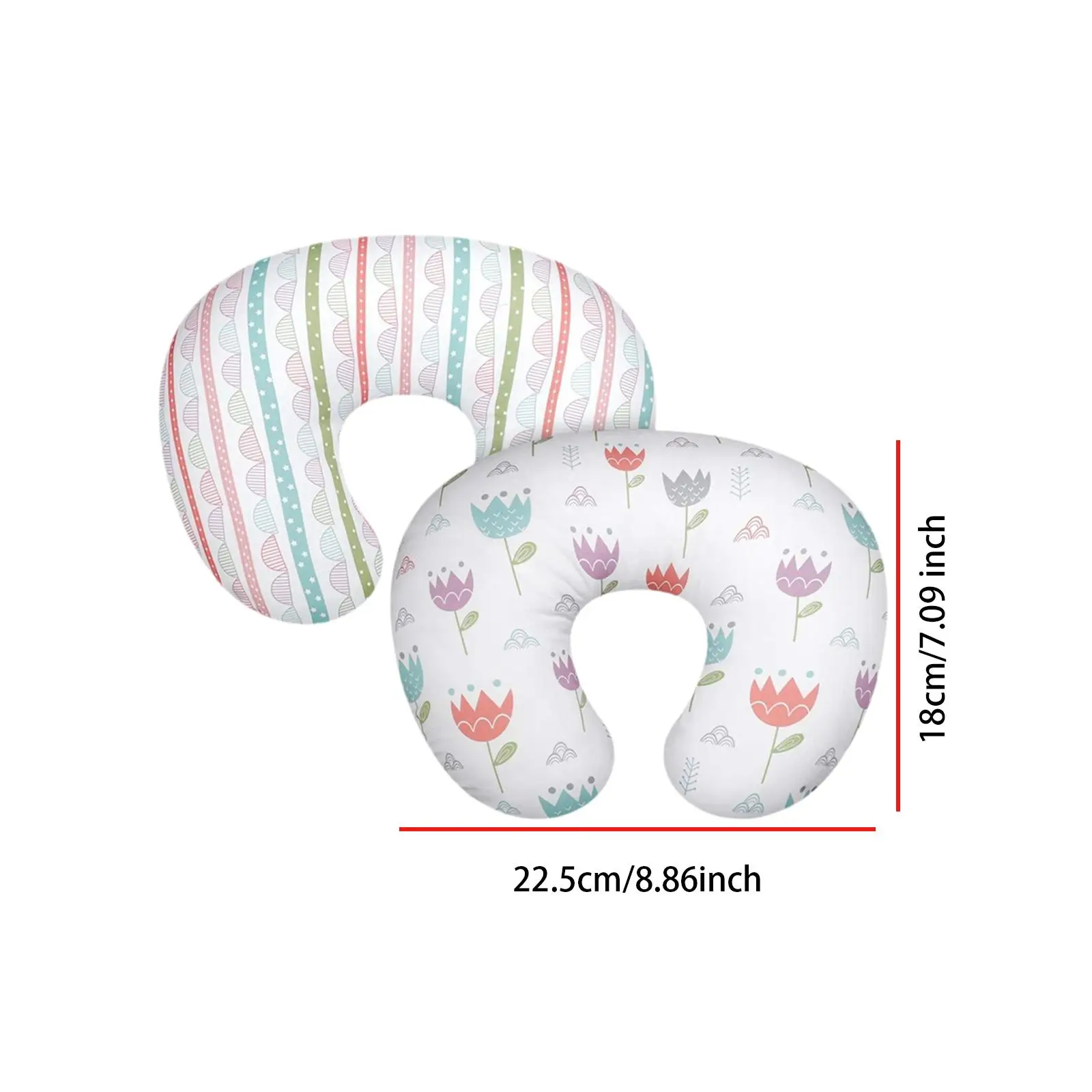 2x Infant Pillow Cover Sleeping Pillow Cover for Nursing Gift Bottle Feeding