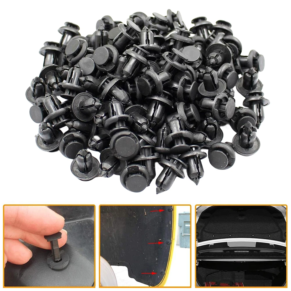 Hood Fender Push Rivets 10mm Bumper Clip Retainer Screw Plastic Door Panel Fender Liner Retainer Clip Auto Bumper Fender Buckle