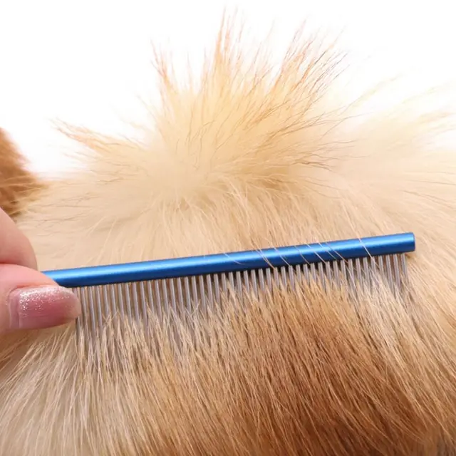 Stainless Steel Pet Flea Comb Practical Colorful Non-rust Dog Grooming Comb Dense Tooth Pet Hair Comb Cleaning 5