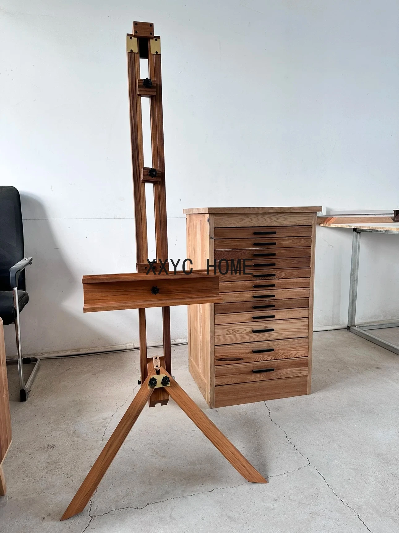 

Винтажный деревянный складной художественный фон из цельной древесины с рисунком искусственного мольберта, ананаса, решетки из тика