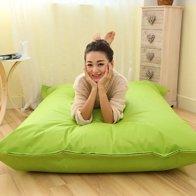 다다미 거실 야외 느긋한 빈 백 소파, 패딩 없는 팽창식 의자, 옥스포드 천 의자, 긴 좌석 이불, 퍼프 소파