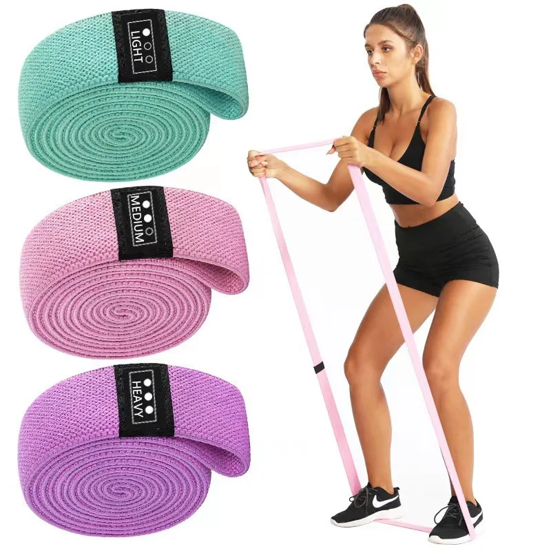 

105lb Long Resistance Loop Band Set Unisex Fitness Yoga Elastic Bands Hip Circle Thigh Squat Band Workout Gym Equipment for Home