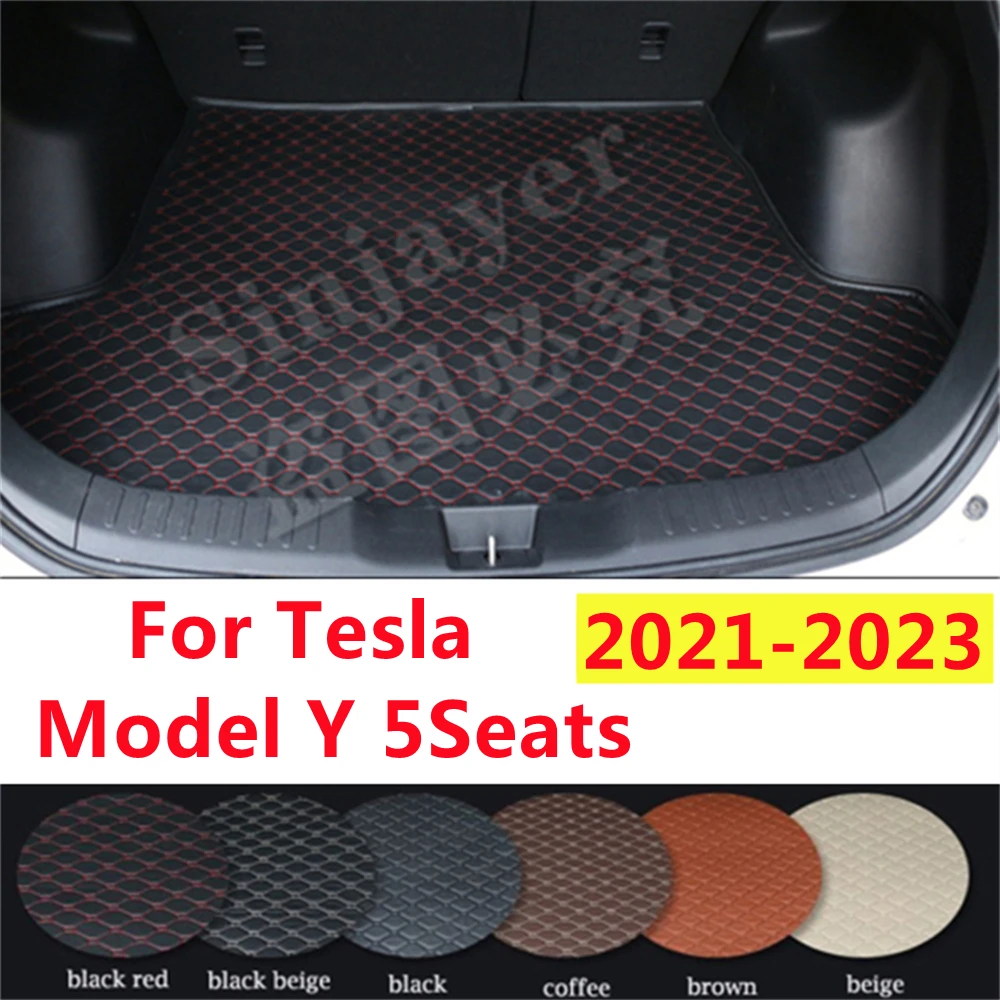 

SJ автомобильный коврик для багажника на заказ, подходит для Tesla Model Y 2023 2022 2021 2020 года, Водонепроницаемый Автомобильный задний поднос для сапог, грузовой коврик для ковров