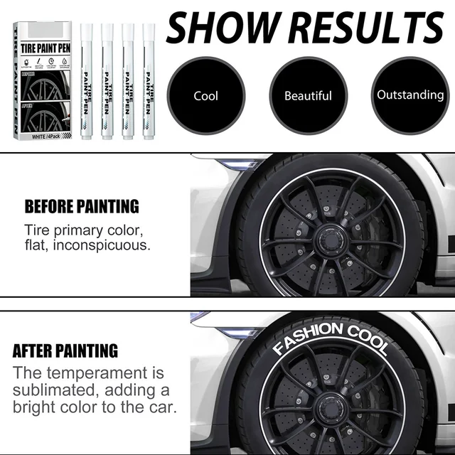 Pennarello Bianco Per Pneumatici Auto - 6 Pezzi Impermeabili E A Asciugatura Rapida | Per Personalizzare Gomme - Foto 10