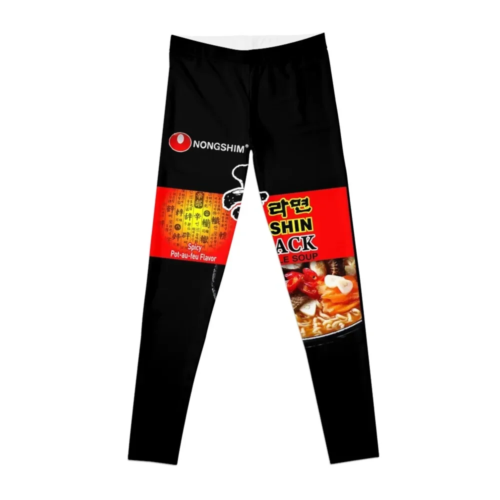 Nongshim-Leggings de fideos negros para mujer, ropa de Golf de cintura alta, mallas acampanadas