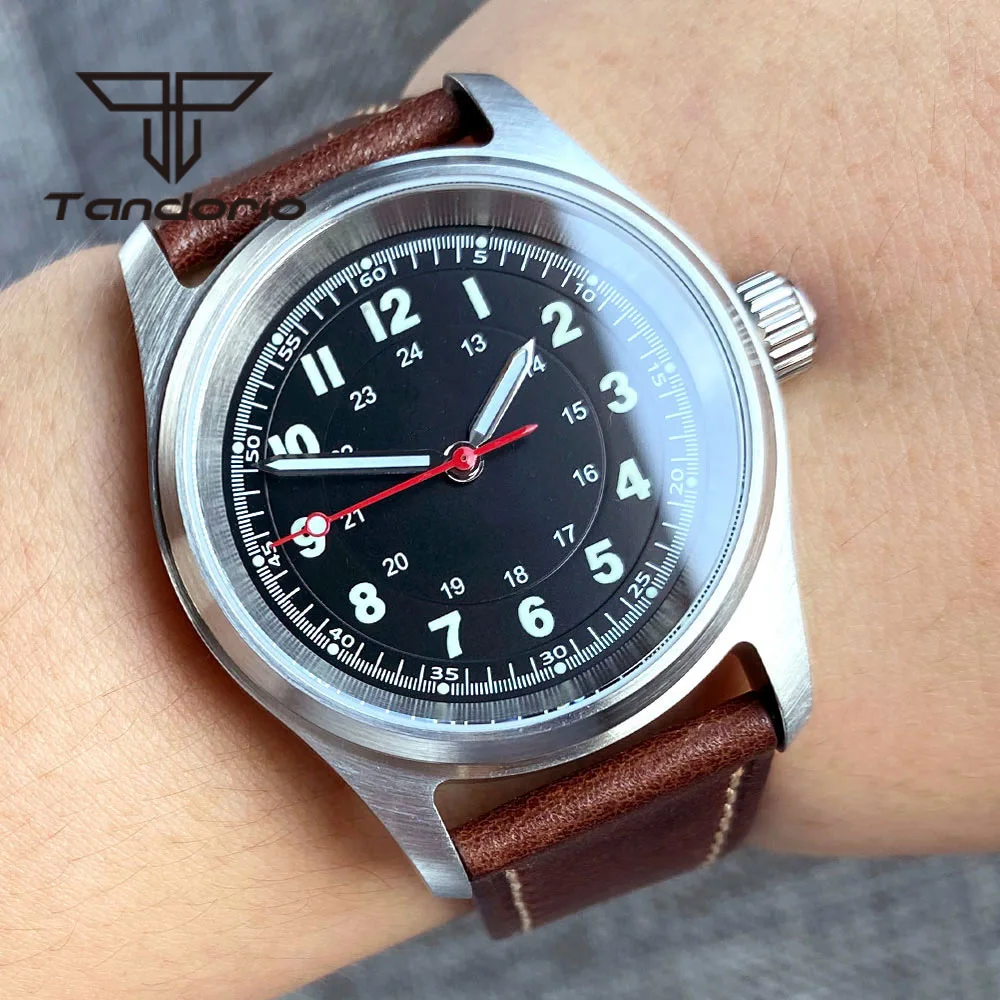 Tandorio 自動巻き時計 36mm 黒文字盤 NH35 新品 新品】Tandorio サファイア 自動巻き腕時計 nh35a 36mm
