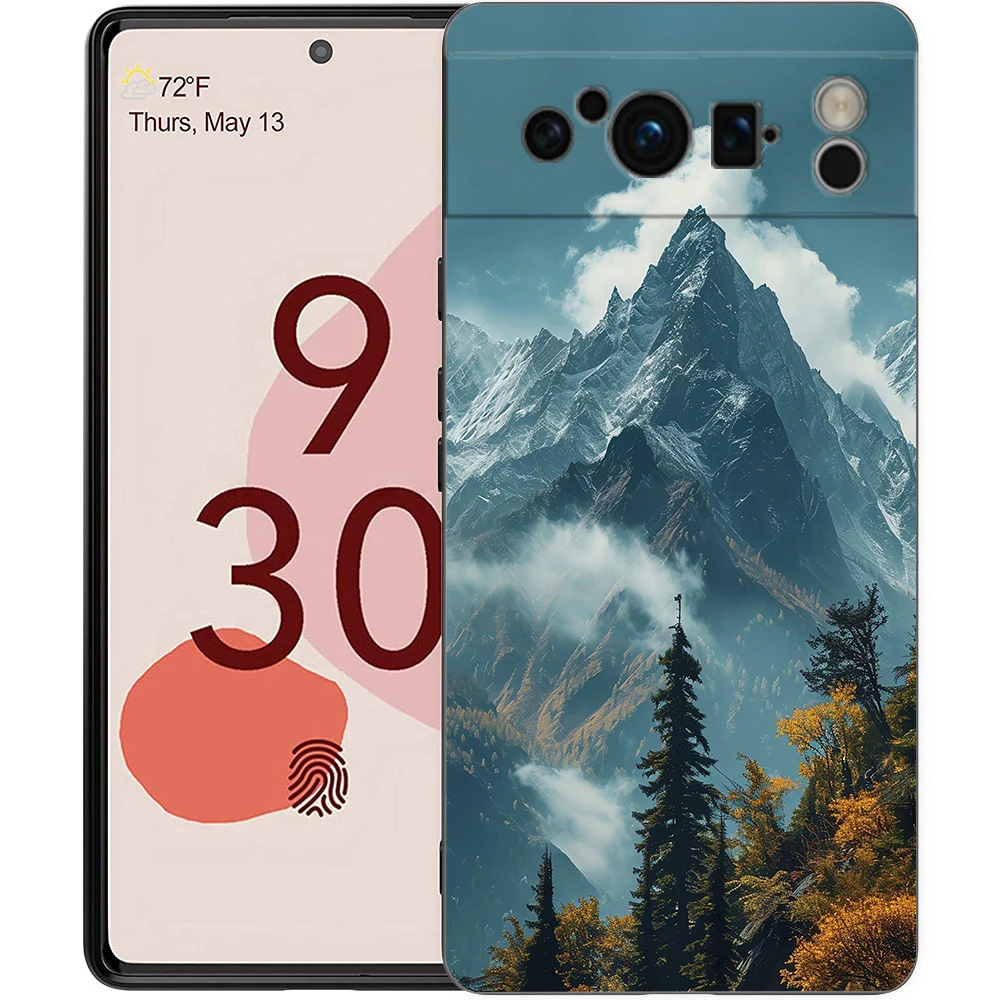 Mountain Peaks Landscape Shockproof Phone Case - Soft TPU Black Cover