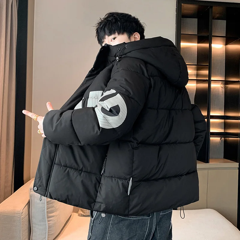 Fashion 2023 Autumn Winter Men's Thicken Parkas Outwear Loose Cotton-Padded Jackets Youth Outdoor Warm Down Coats Tops Clothing