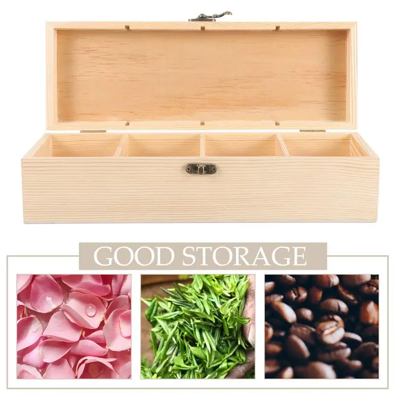 Wooden Tea Bags Box Iplusmile 4 Compartments Tea Bag Holder Packet Storage Organizer Coffee Bag Kitchen Tools tea tin box,tea canister