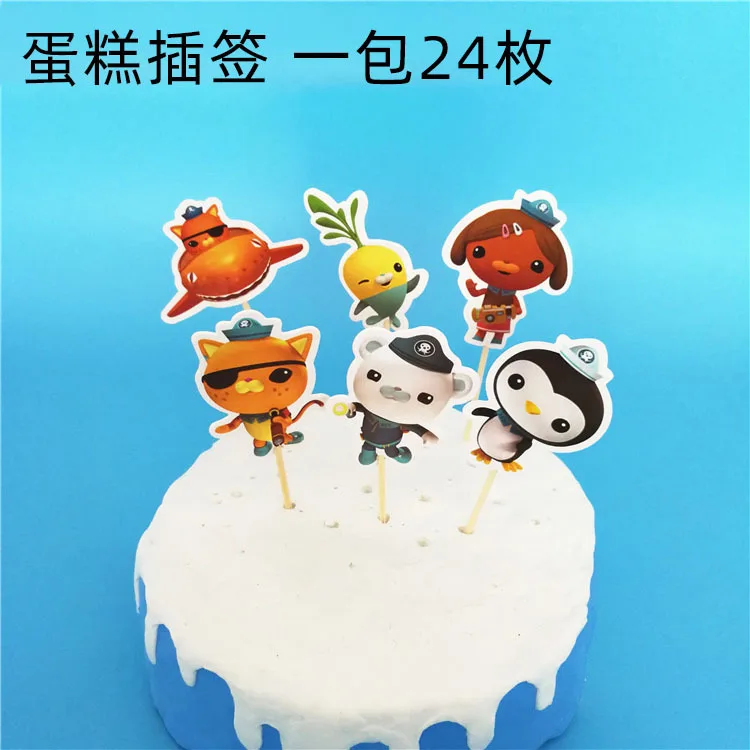 batman action figure The Octonauts Cartoon Baking Cake Decoration Set Children Birthday Party Plug-in Supplies Kid Anime Figures Kawaii Cup Cake Card batman action figure Action & Toy Figures