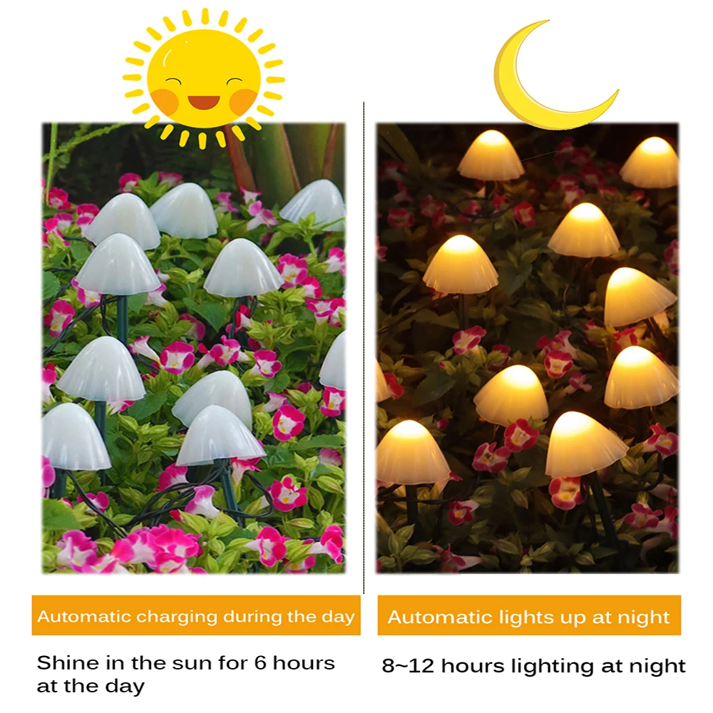 Solar-Powered LED Fairy String Lights