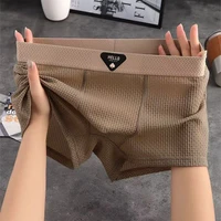 4 pièces Boxer Shorts hommes glace sous-vêtements en soie Cool mince caleçon respirant Sexy culotte U convexe Lingerie grande taille L-6XL 2