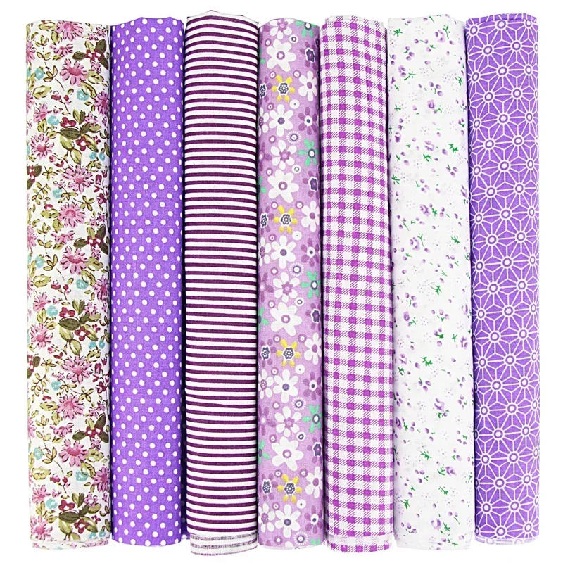 7-Piece 50x50cm Cotton Fabric Set