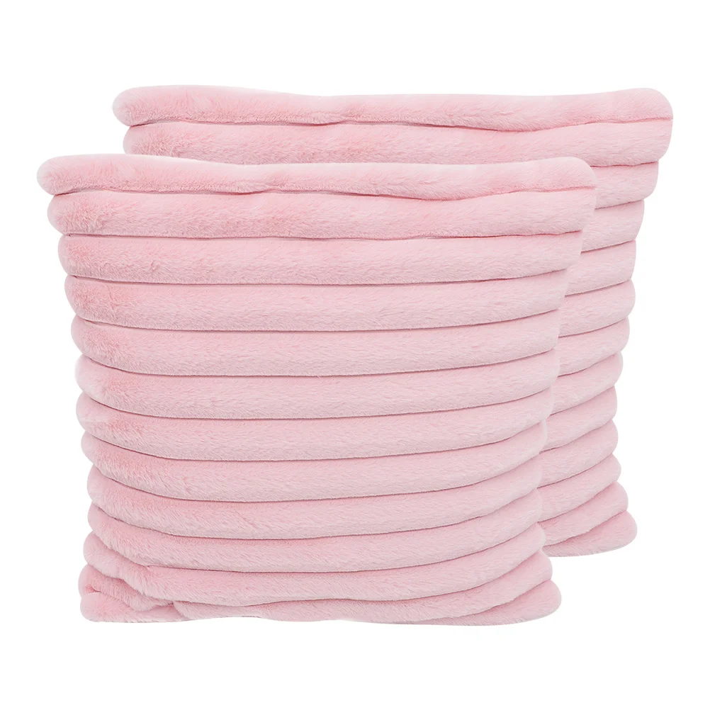 

2pcs Plush Throw Pillow Covers Couch Pillow Covers Soft Fluffy Pillowcases for Sofa