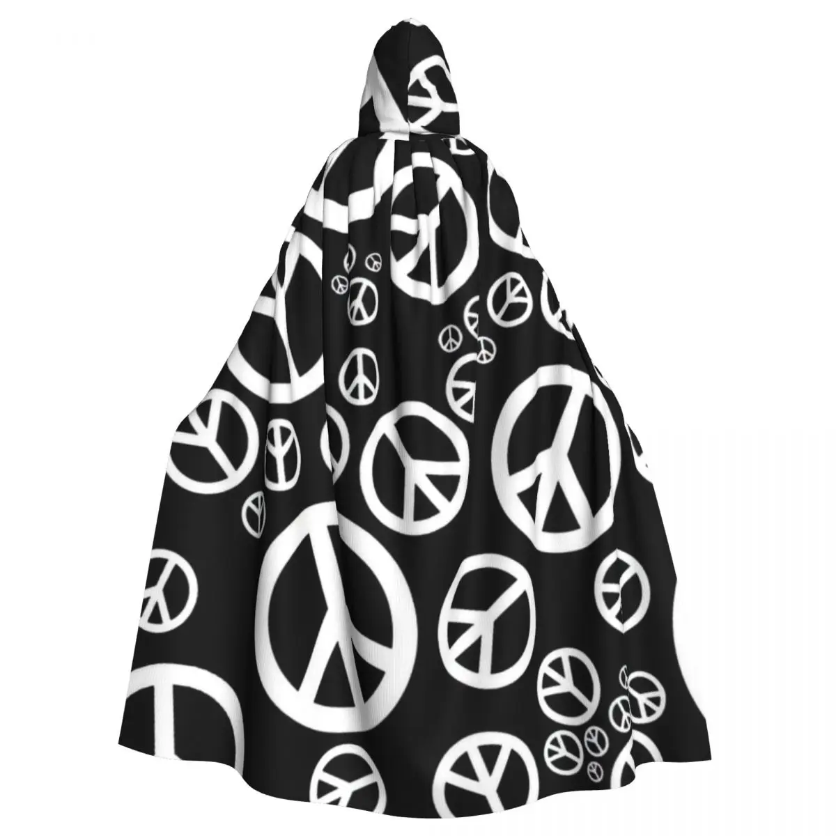 

Hippie Style Hooded Cloak Halloween Party Cosplay Woman Men Adult Long Witchcraft Robe Hood