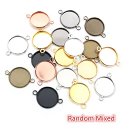 Multi - Size Colorful Plated Iron Pendant Trays - 8mm x 50pcs (Mixed)