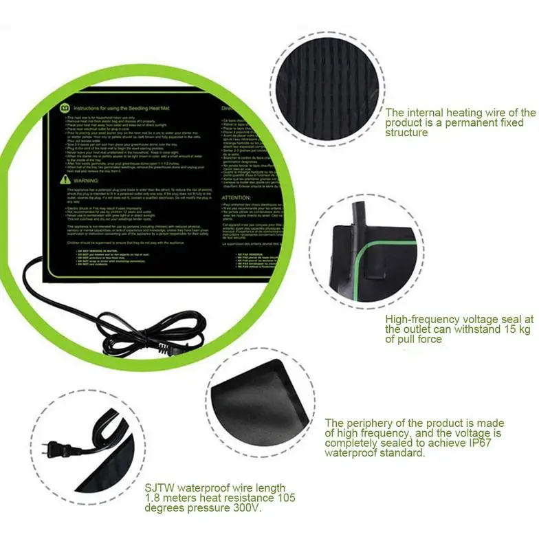 Plant Heating Mat Waterproof Plant Seed With Temperature Controller Carpet Durable Seedling Heat Mat Seed Starting Greenhouse