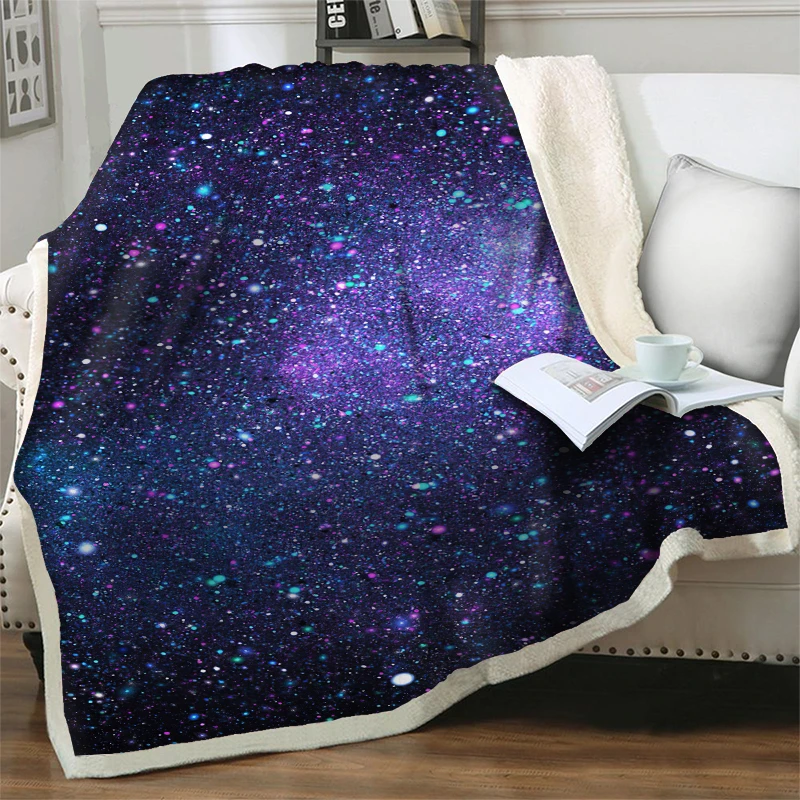 

Gorgeous Starry Sky 3D Print Blankets for Bed Sofa Soft Warm Bedspread Travel Picnic Quilt Nap Cover Flannel Plush Throw Blanket