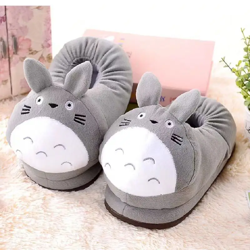 

Cute Couple Cartoon Anime My Neighbour Totoro Cosplay Adult Children Slipper Autumn And Winter Indoor Warm Cotton Plush Slippers
