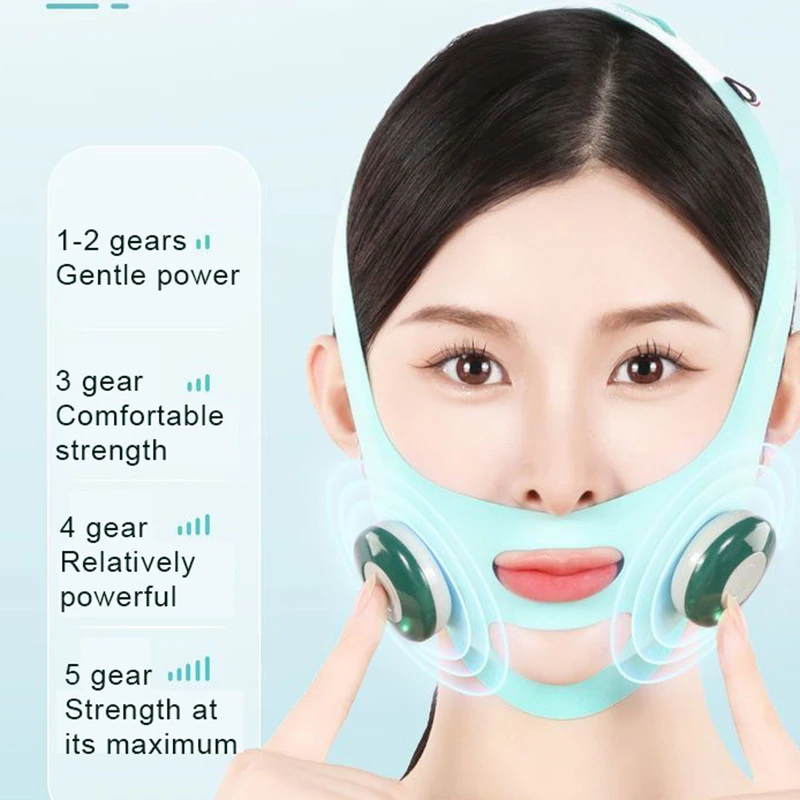 Home EMS micro current pulse lifting, firming, wrinkle removing, skin rejuvenation, face slimming, chin slimming, beauty shaping mask, electric facial massage and beauty device tool