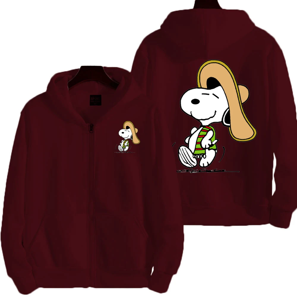 Sudadera con capucha de Snoopy Charlie Brown para hombre y mujer, sudadera de gran tamaño con cremallera, nueva chaqueta de pareja de dibujos animados de anime para primavera y otoño