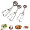 Ice Cream Scoop with Trigger Stainless Steel Cookie Scoop for Baking Fruit Cookie Dough Cupcake 1