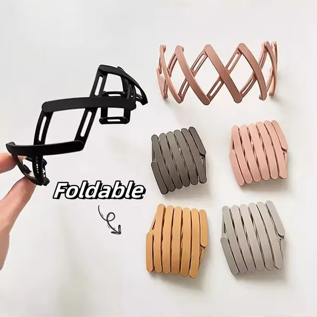 Simplicity Foldable Hairband for Women Solid Color Non-Slip Hair Wash Fashion Girl Headband Hair Accessories 5