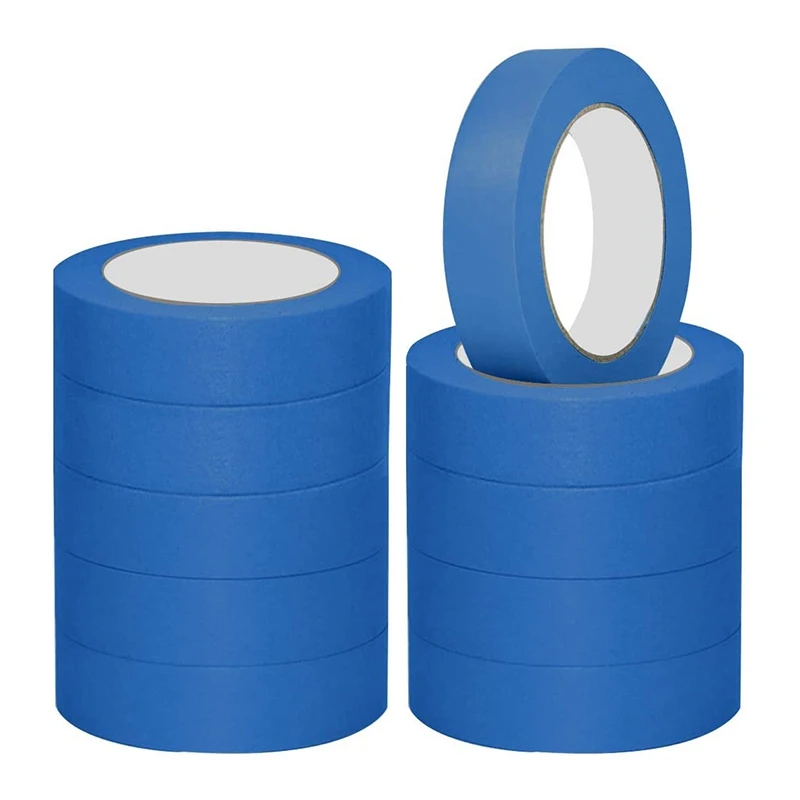 10 Pack DIY Masking Paper Blue Painters Masking Tape Indoor Painting Decorating 24Mm X 20M Painters Tape