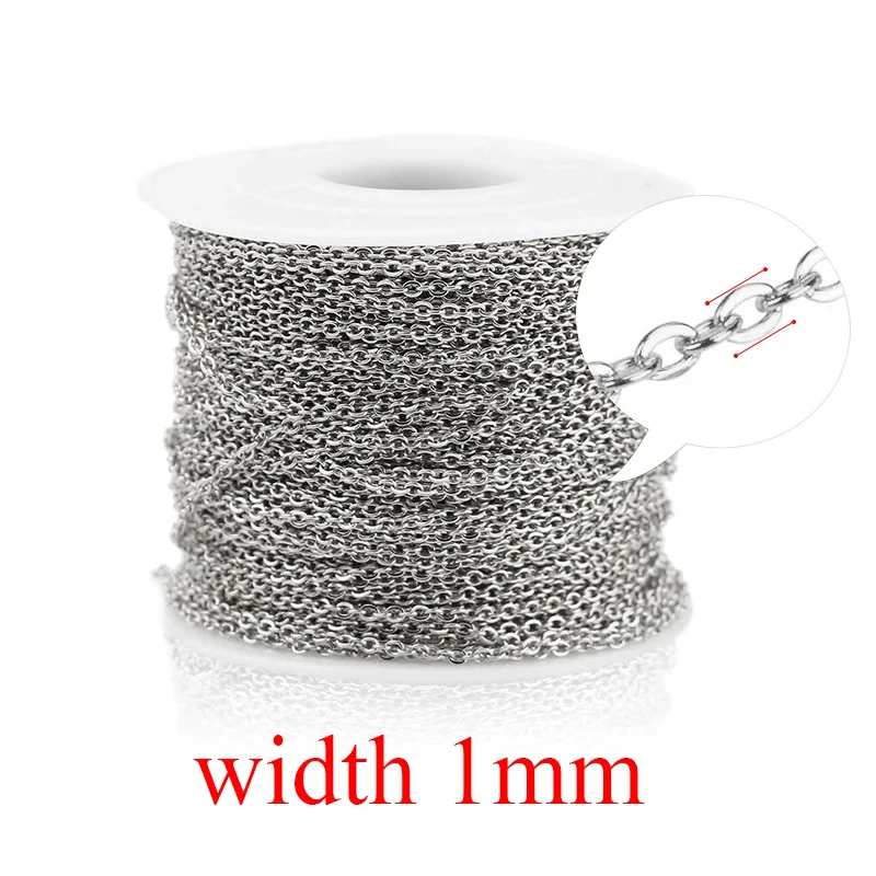 Stainless Steel Rose Gold & Silver Necklace Chain - 2m for DIY Jewelry Making & Wholesale
