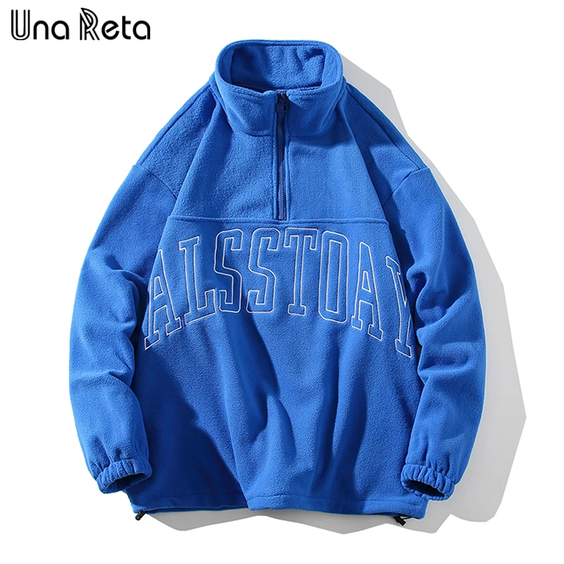 

Una Reta Turtleneck Sweatshirt Men Streetwear Hip Hop Print Loose Pullover Tops Tracksuit Harajuku Zipper Unisex Sweatshirts