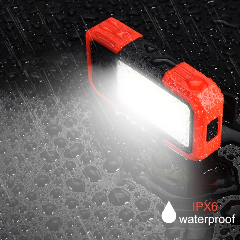 600LM COB LED Camping Emergency Flashlight 3AAA Work Light Magnetic Inspection Lamp 3Modes