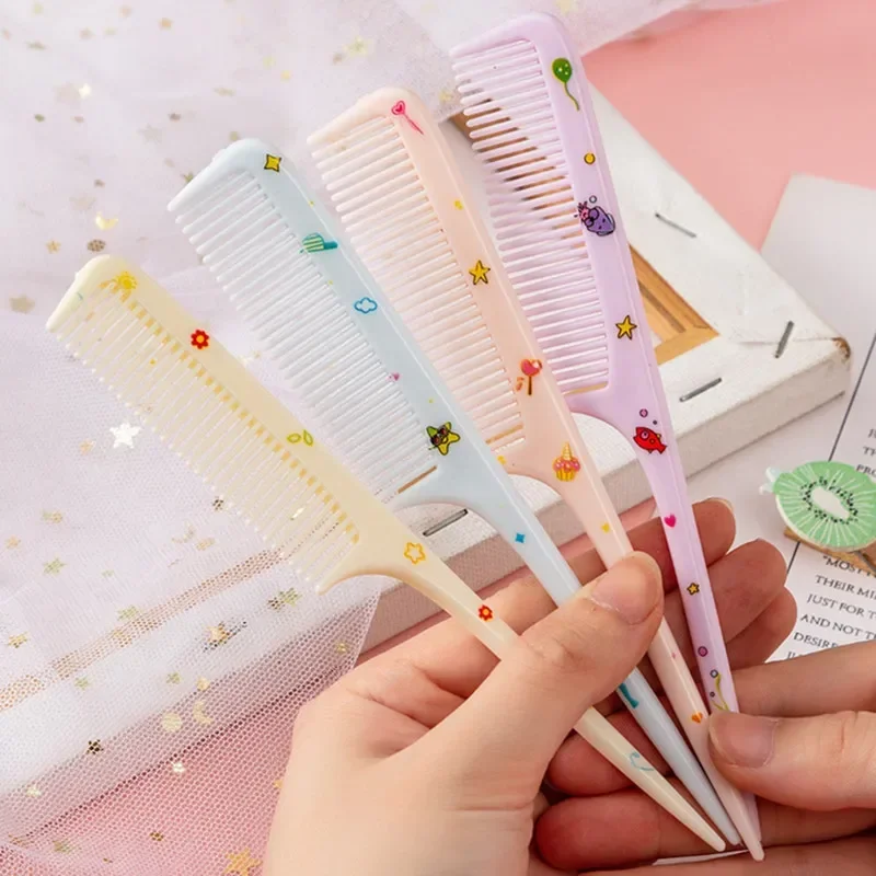 2pcs/set Children Cute Cartoon Anti-static Hair Dressing Comb Curly Portable Travel for Kids Girls Plastic Comb Hair Care Comb
