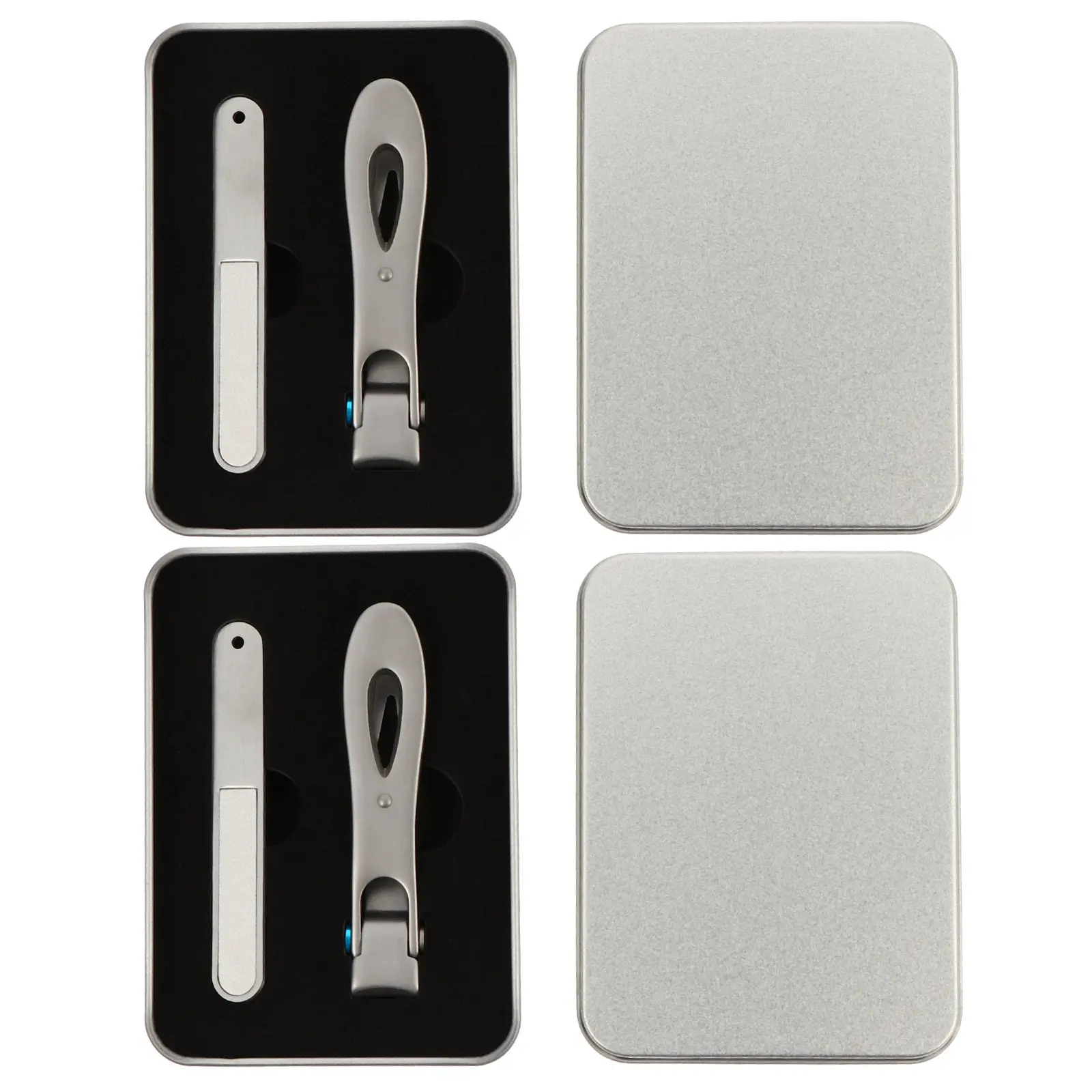 2개입 초강력 스테인리스 스틸 손톱깎이 세트, 손발톱 정리용 정밀 손톱깎이 키트, 집에서 손톱을 깨끗하게 정리하고 아름답게 가꾸어보세요