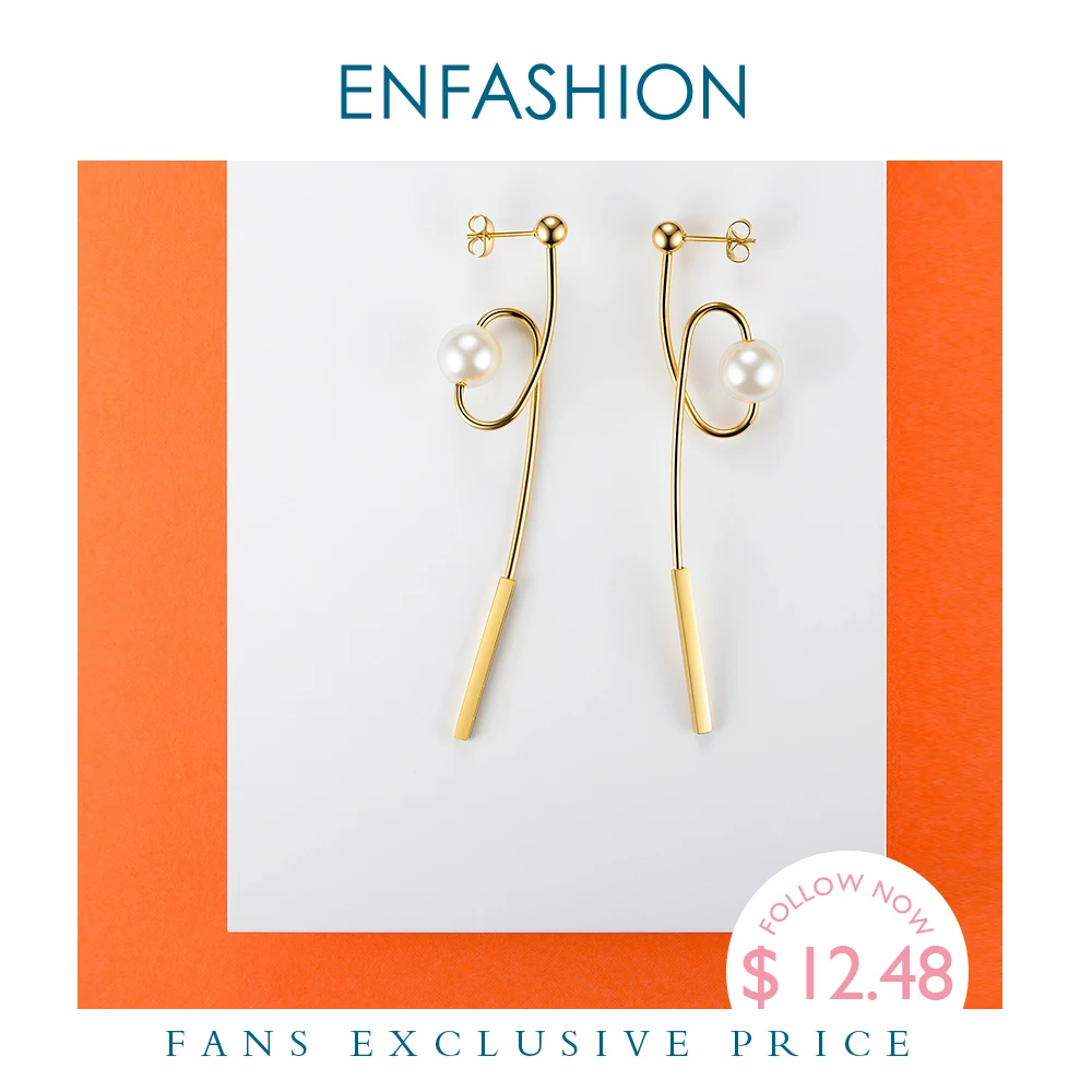 Enfashion Star Trails Earrings Stainless steel Gold color Dangle Earrings for women Long Earings Jewelry Wholesale 181069