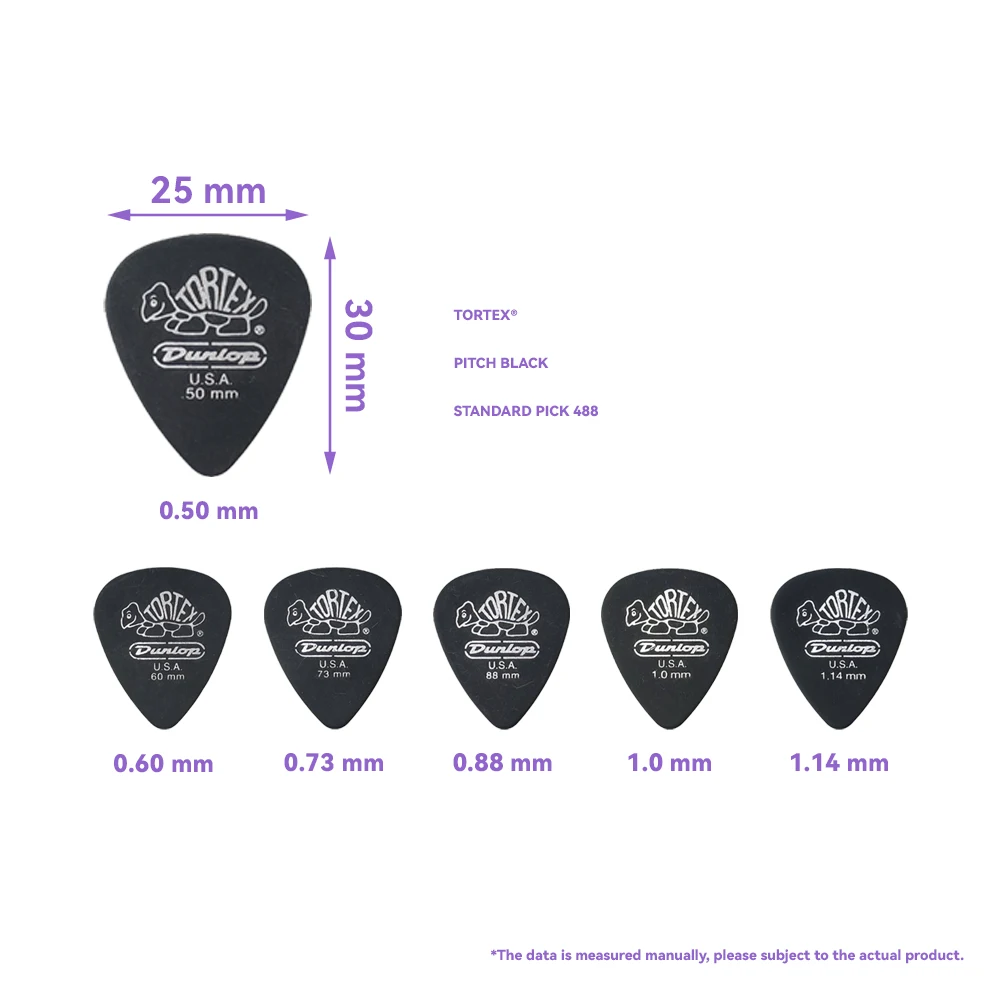 Dunlop ギター用ピック 488R Tortex Pitch Black スタンダードピック