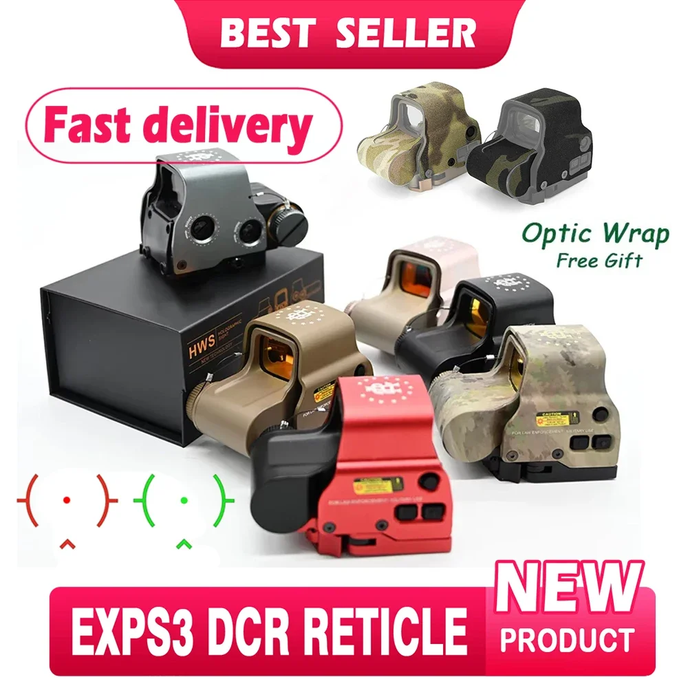 EXPS3 Holographic DCR Reticle 558 Red Dot Sight Hunting Reflex Sight 2A Initiative Marking 20mm Rail Mount For Airsoft red dot sight