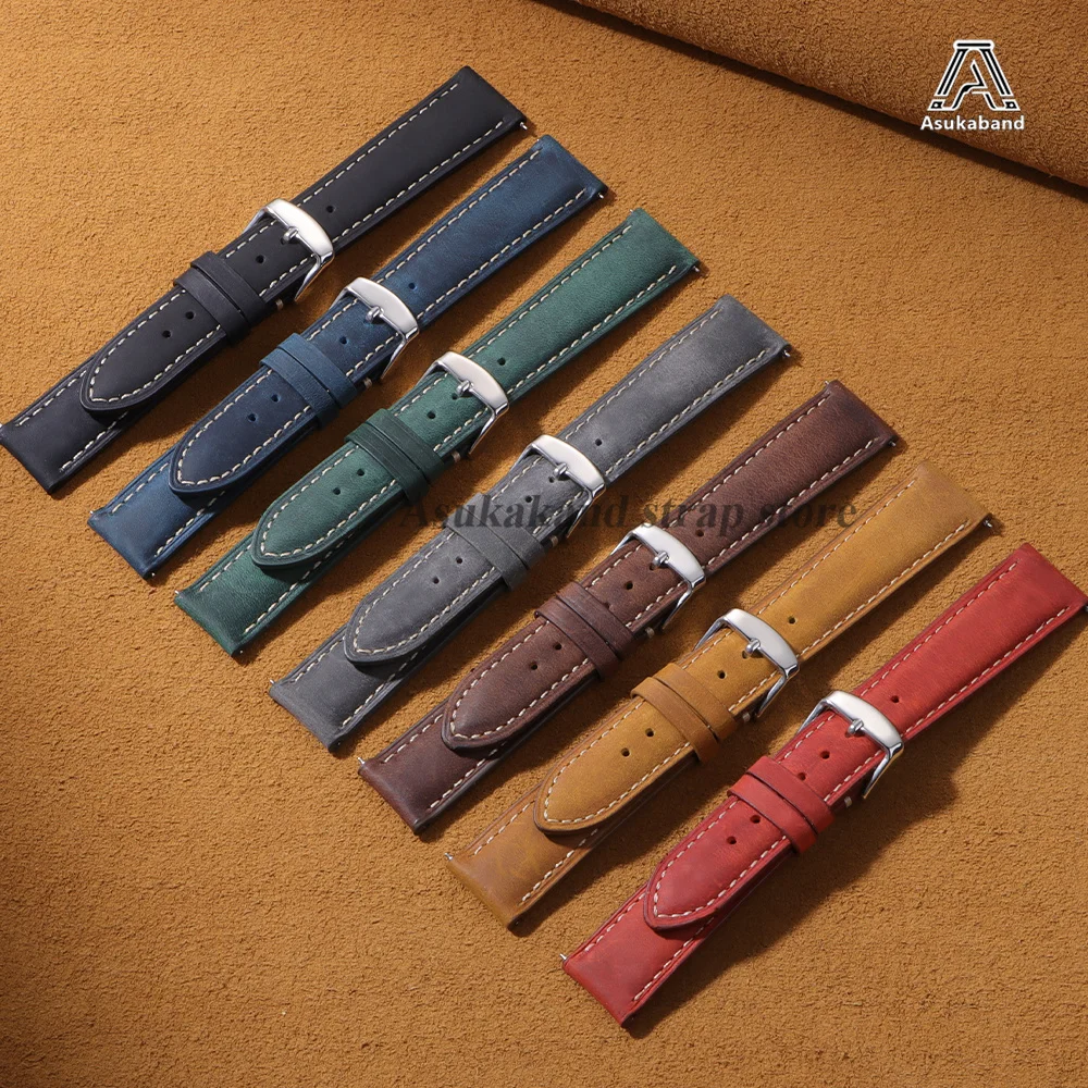 Premium Multi-Size Leather Watch Strap with Quick Release Mechanism