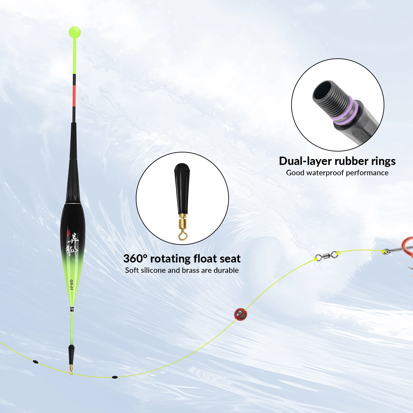 LED Electronic Fishing Floats Night Luminous Gravity Sensor Nano Color Change Bobbers Buoys 3pcs 1.2g 1.8g 2.2g Floatage