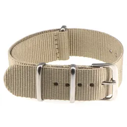 Universal Sport Waterproof Nylon Fabric Watch Strap - Adjustable and Durable Band for Men and Women with Installation Tool (Khaki)