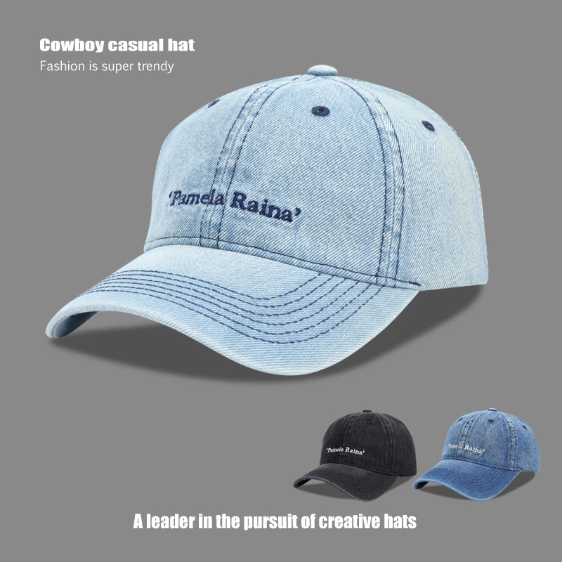 Simple Denim Baseball Cap Men Women Embroidery Letter Jeans Snapback Hat Casquette Summer Sports