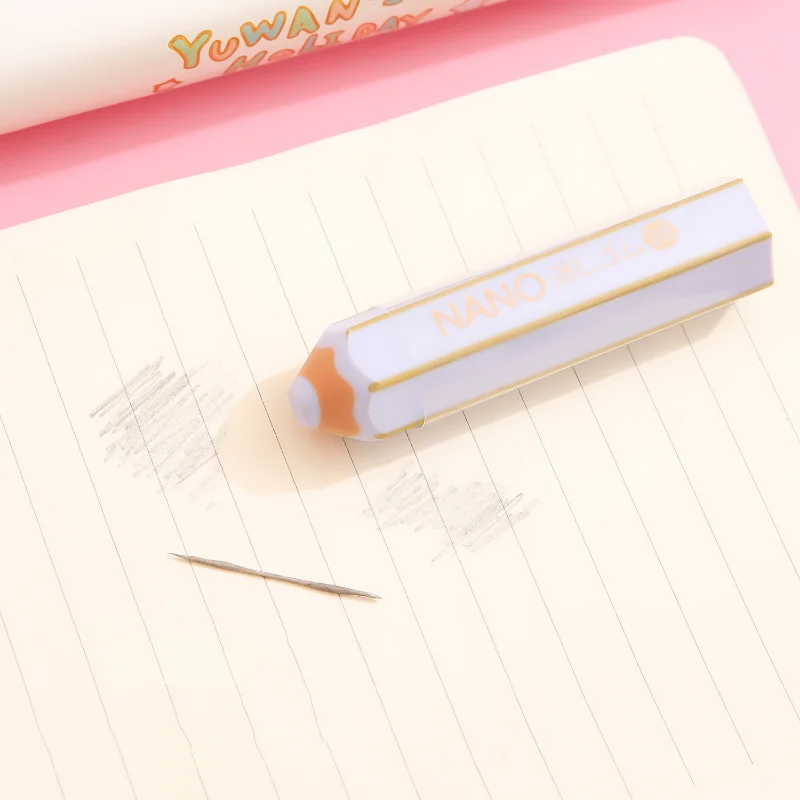 귀여운 연필 모양 고무 지우개, 한국 문구, 마카롱 색상, 귀여운 연필 지우개, 어린이 쓰기 도구, 학교 사무용품