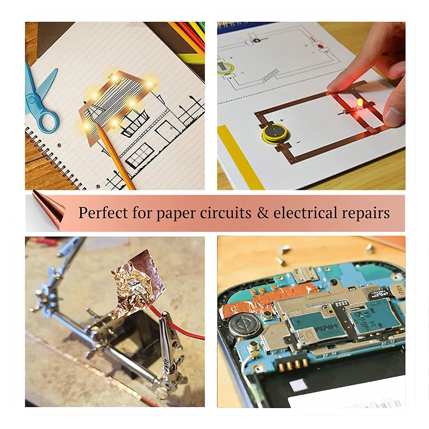 Copper Foil Tape | Single Side Conductive Shielding & DIY Craft Tape | 10M-25M Rolls