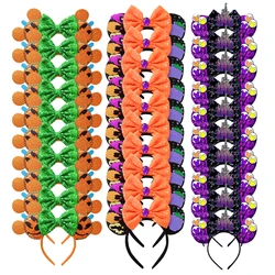 10Pcs Newest Mickey Mouse Ears Headband Halloween Kid Adult Festival Party Sequins Bow Hairband Women Girl Hair Accessories Gift