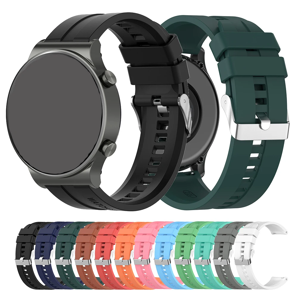 Silicone Smartwatch Band, 22mm Replacement Strap, Multiple Colors
