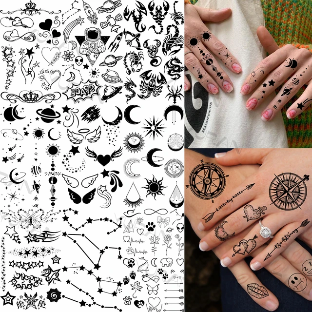 Tatuagem temporária à prova dwaterproof água stickertriangle rosa lua sexy  tatto flash tatoo falso tatuagens mão braço para crianças - AliExpress