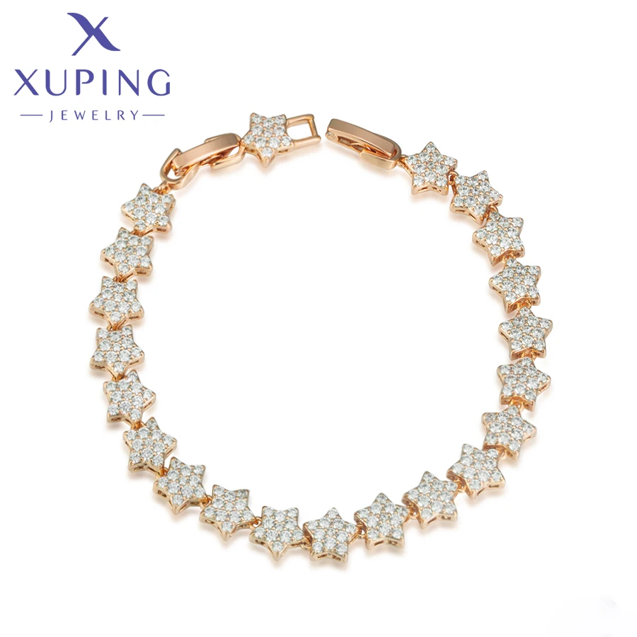 Xuping Jewelry New Arrival Trendy Charm Hand Bracelet for Women Love Birthday Copper Alloy White Stone Gift X000694478