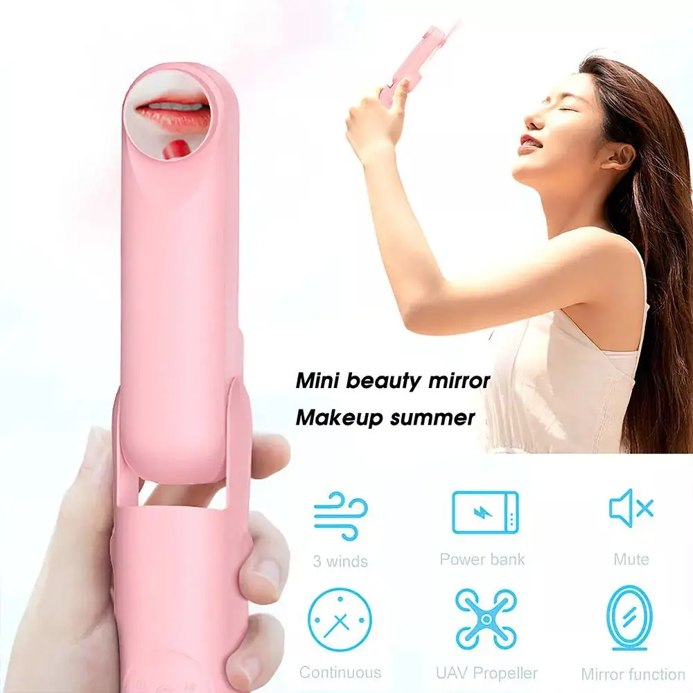 

USB Mini Fan Portable Handheld Fan Rechargeable Quiet Pocket Cooling Hand ventilador With Light Office Outdoor